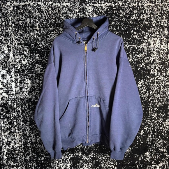Other - Vintage 90s Carhartt K129 Thermal Lined Zip Up Hoodie Sz XXL